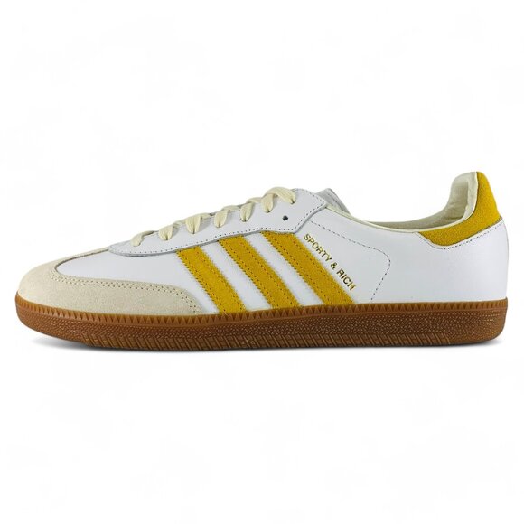 adidas Samba OG x Sporty & Rich White Gold Men\'s Shoes Athletic Sneakers IF5661 main image 4
